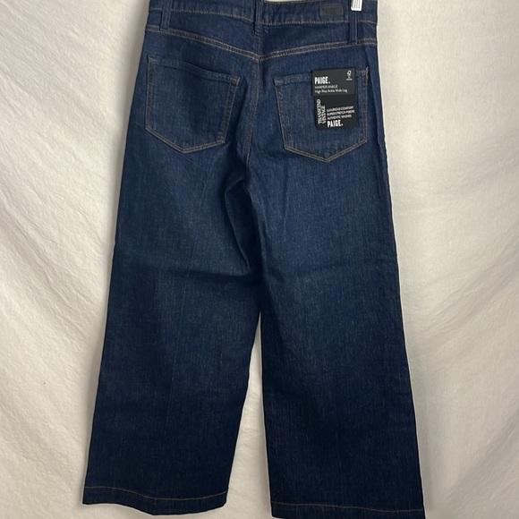 Paige Harper high rise ankle wide leg 27 Dark Blue Wide-Leg Jeans new - Picture 9 of 10